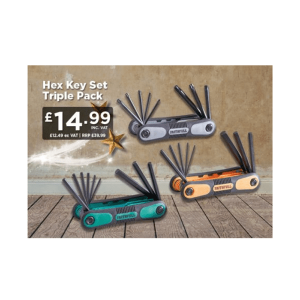 Faithfull Hex Key Set Triple Pack