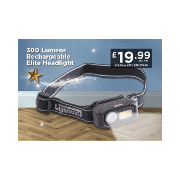 Lighthouse 300 Lumens Rechargeable Elite Headlight