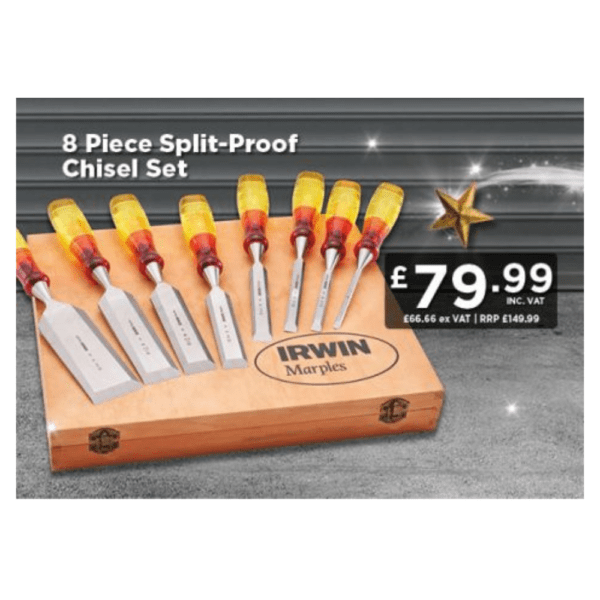 Irwin Marples 8 Piece Split-Proof Chisel Set