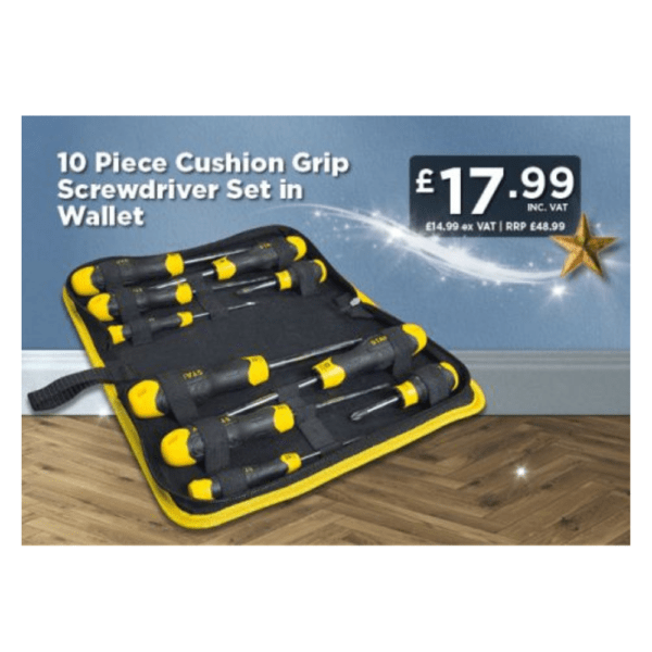 Stanley 10 Piece Cushion Grip Screwdriver Set in Wallet