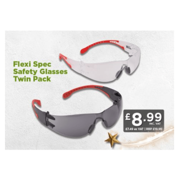 Scan Flexi Spec Safety Glasses Twin Pack