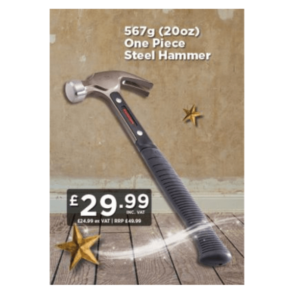 Hultafors 567g (20oz) One Piece Steel Hammer