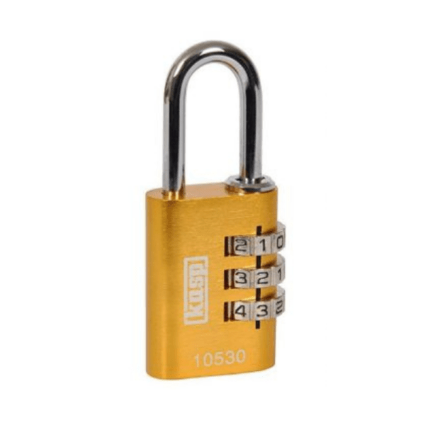 Aluminium Combination Padlock 30mm Yellow