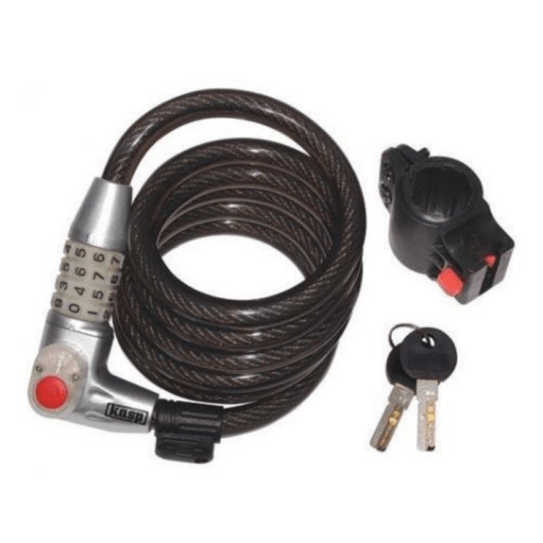 Illuminated Combination Coil Cable Bike Lock 12 x 1800mm