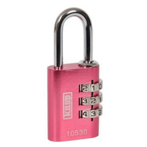 Aluminium Combination Padlock 30mm Pink