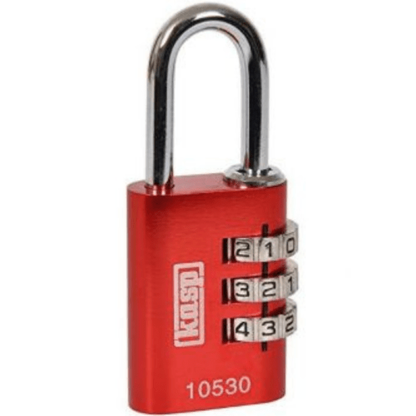 Aluminium Combination Padlock 30mm Red