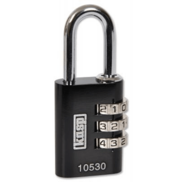 Aluminium Combination Padlock 30mm Black