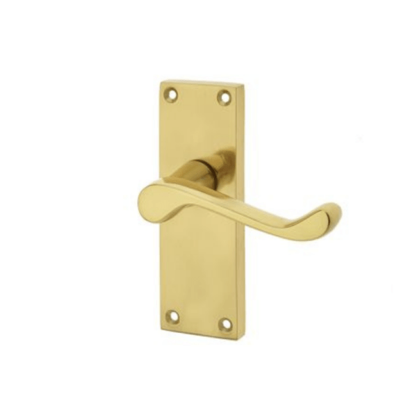 Scroll Lever Latch 118 x 41mm Polished Brass