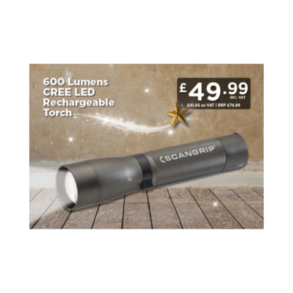 Scangrip 600 Lumens CREE LED Rechargeable Torch