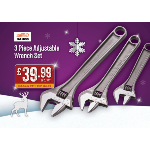 3 Piece Adjustable Wrench Set