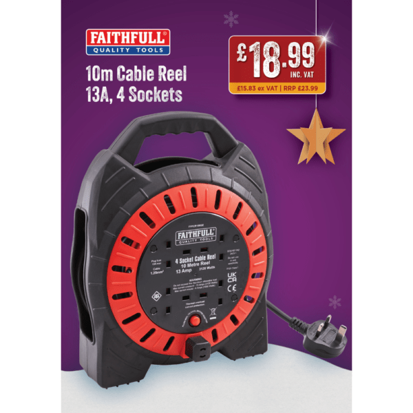 Faithfull 10m Cable Reel