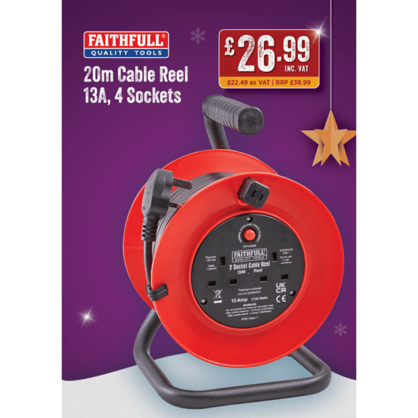 Faithfull 20m Cable Reel