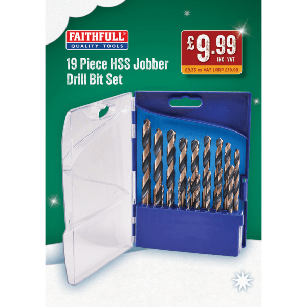 Faithfull 19 Piece HSS Jobber Drill Bit Set