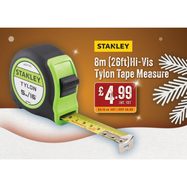 Stanley 5m (16ft) Hi-Vis Tylon Tape