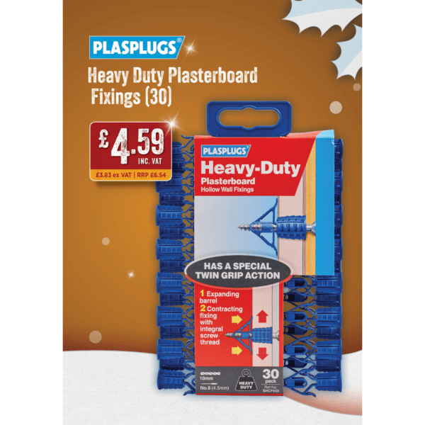 Plasplugs Heavy Duty Plasterboard Fixings (30)