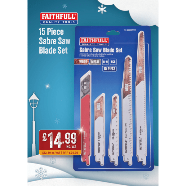 Faithfull 15 Piece Sabre Saw Blade Set