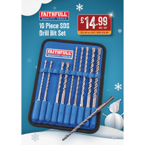 Faithfull 10 Piece SDS Drill Bit Set