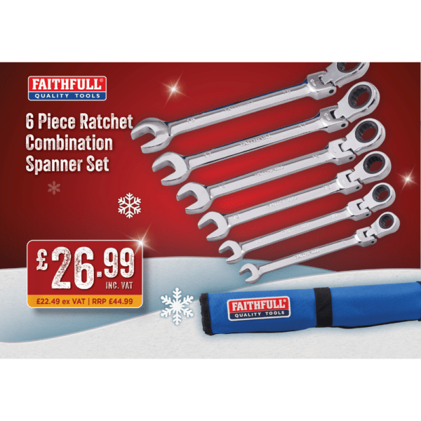 Faithfull 6 Piece Ratchet Combination Spanner Set