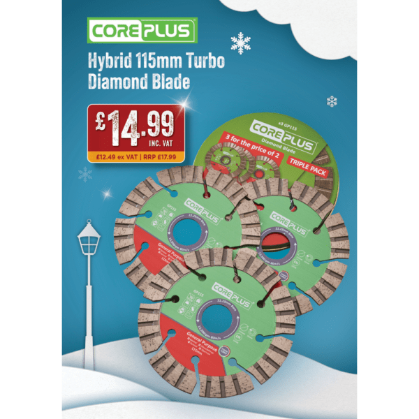 Coreplus Hybrid 115mm Turbo Diamond Blade Triple Pack