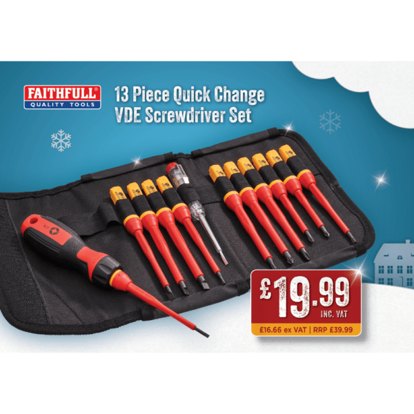 Faithfull 13 Piece Quick Change VDE Screwdriver Set